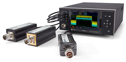 The Boonton PMX40 RF peak power meter with USB RF power sensors, a multi-touch display, and the capability of a traditional benchtop peak power meter.